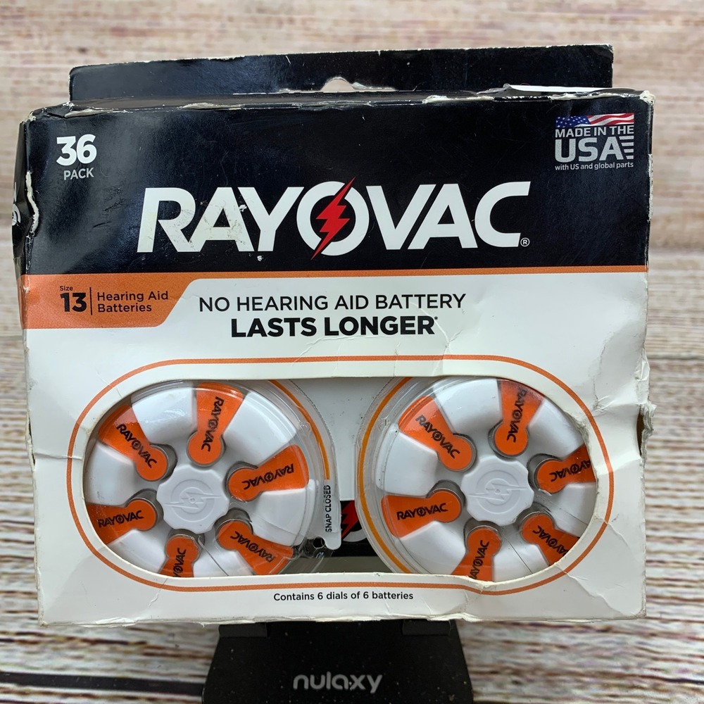 Rayovac Size 13 Hearing Aid Batteries 36 Pack Long Lasting Formula Unopened‎